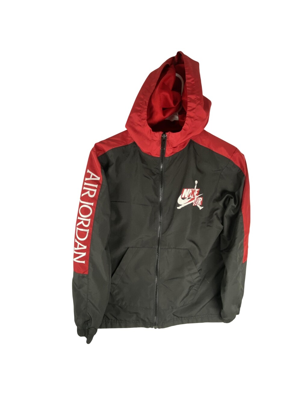 Jordan Jacket Kids 10-12 Black Red Hooded Windbreaker Air Jordan Nike Air